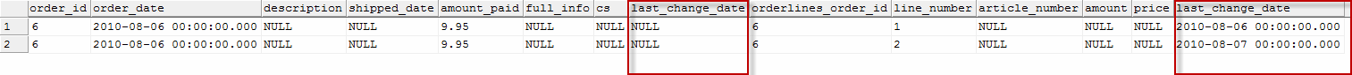 Resultset that shows two last_change_date columns